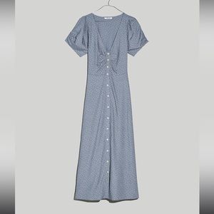 Leedra button up midi dress in dot size 2 madewell